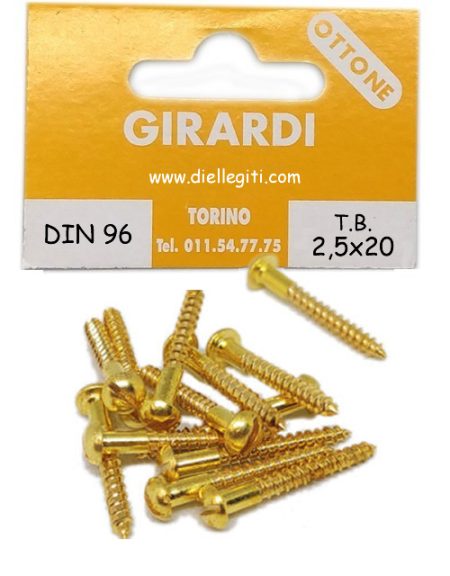 VITE A LEGNO TB 2,5x20 OTTONE DIN 96
