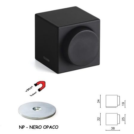 FERMAPORTA CUBO NERO OPACO MAGNETE