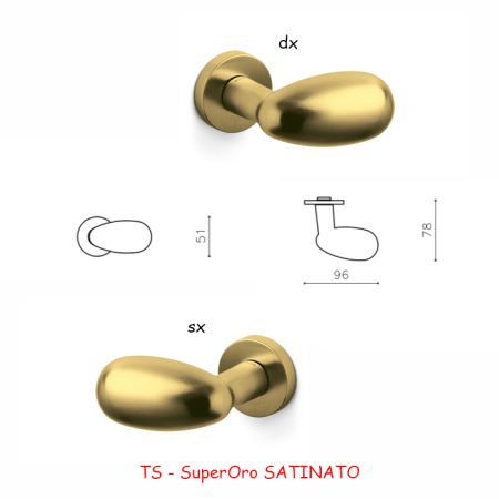 MEZZA MANIGLIA UOVO SuperOro SATINATO