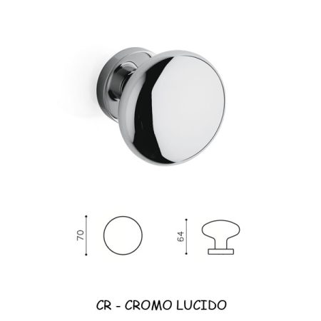 MEZZO POMOLO EDISON B 70 CROMO SATINATO