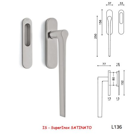 MANIGLIONE ALZANTE LAMA SuperInox SATINATO