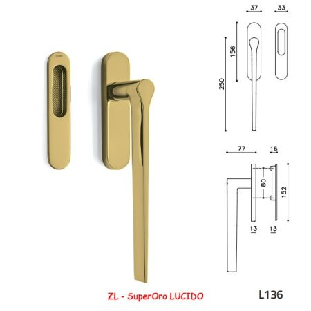 MANIGLIONE ALZANTE LAMA SuperOro LUCIDO