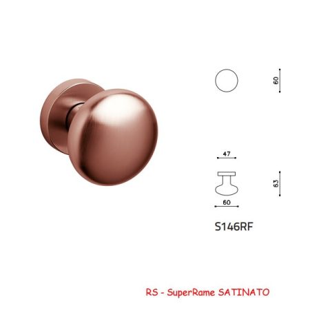 MEZZO POMOLO FISSO EDISON 60 SuperRame SATINATO