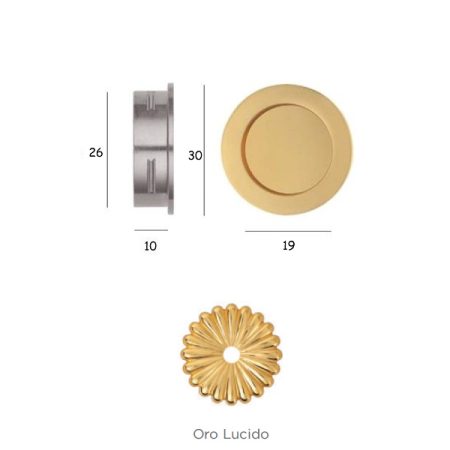 MANIGLIA INCASSO 595/30 OTTONE LUCIDO