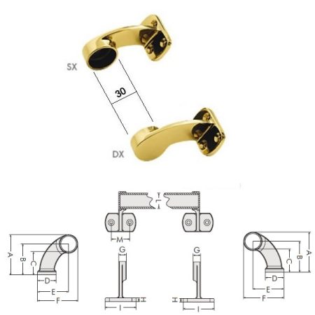 SUPPORTI BAL 1216/30 OTTONE DX+SX