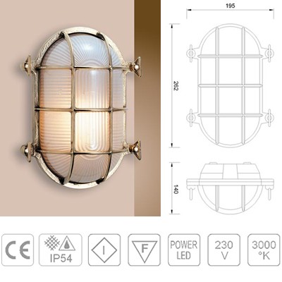 TARTARUGA LED OVALE 262 OTTONE