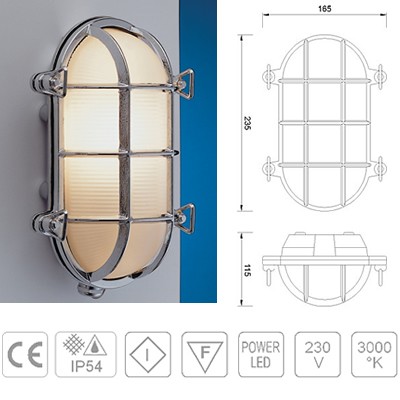 TARTARUGA LED OVALE 235 CROMO