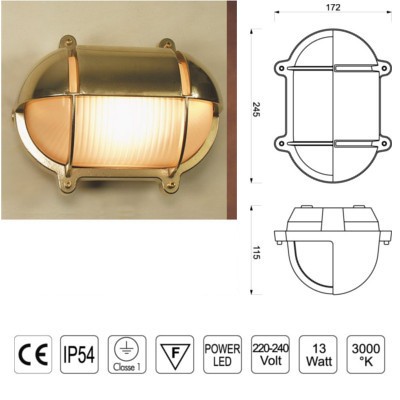 LAMPADA LED SCHERMO 245 OTTONE