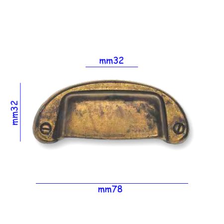 CONCHIGLIA ART DECO 78 OTTONE ANTICO
