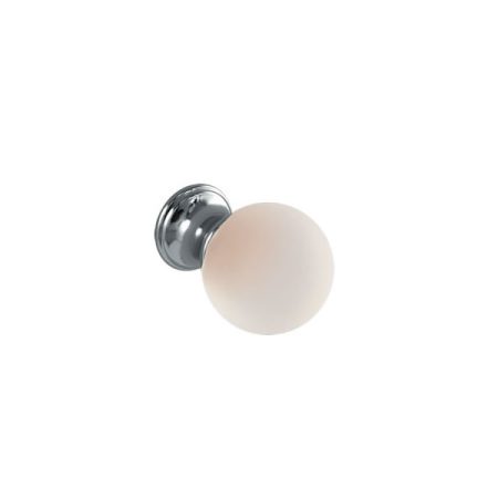 POMOLO VETRO SATINATO/CROMO 20