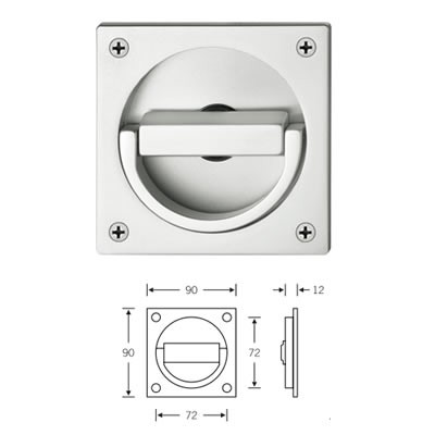 MANIGLIA INCASSO 4203/90 ALLUMINIO