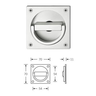 MANIGLIA INCASSO 4204/70 ALLUMINIO