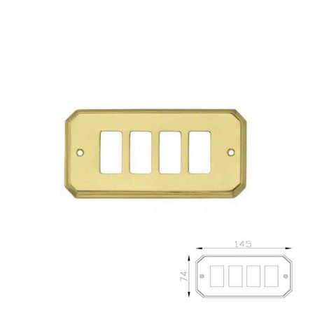 COPRINTERRUTTORE PRISMA 4P OTTONE LUCIDO