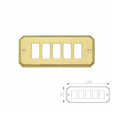 COPRINTERRUTTORE PRISMA 5P OTTONE LUCIDO