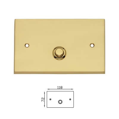 TARGA NADIA CON PULSANTE OTTONE LUCIDO