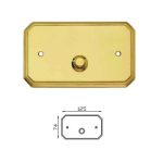 TARGA PRISMA CON PULSANTE OTTONE LUCIDO