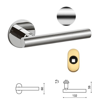 1/2 ATENA HANDLE LIGNE V POLISHED CHROME