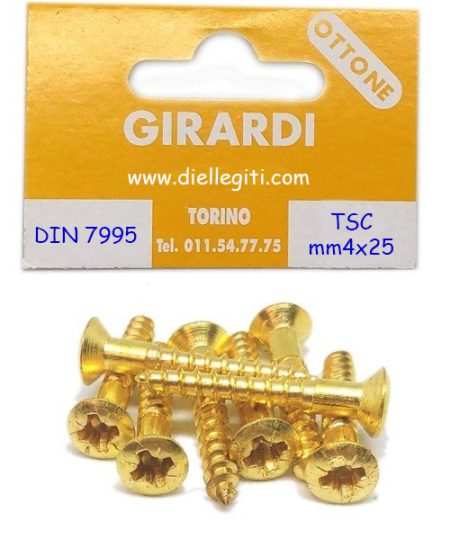 VITE A LEGNO OTTONE TSC 4x25 CROCE DIN 7995