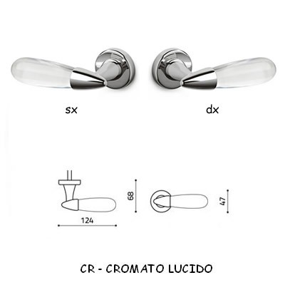 1/2 MANIGLIA AURORA CR + TRASPARENTE