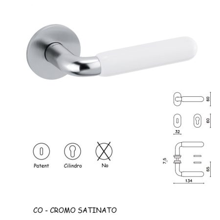 MANIGLIA ALBA CROMO SATINATO+BIANCO