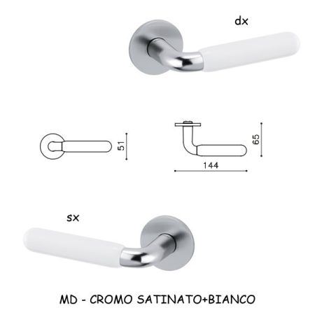 MEZZA MANIGLIA ALBA CROMO SATINATO