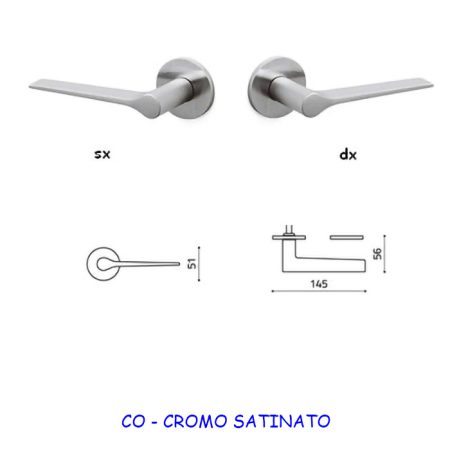 Mezza maniglia Olivari LAMA L CROMO SATINATO