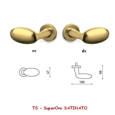 1/2 MANIGLIA BLINDO SuperOro SATINATO
