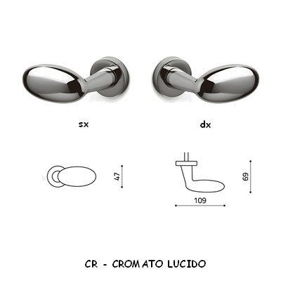 1/2 MANIGLIA BLINDO CROMATO LUCIDO