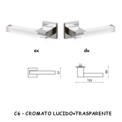 1/2 MANIGLIA ICE CROMATO LUCIDO