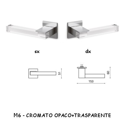 1/2 MANIGLIA ICE CROMATO OPACO