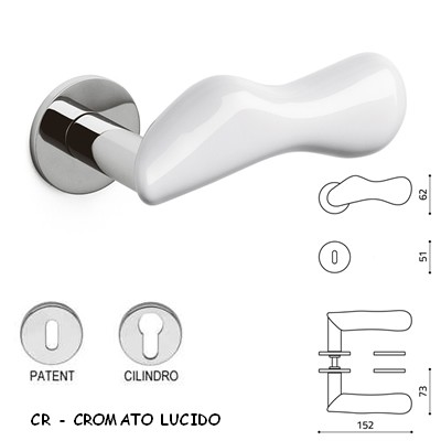 MANIGLIA CHELSEA CROMATO+BIANCO