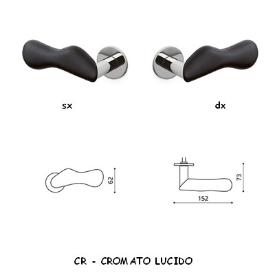 1/2 MANIGLIA CHELSEA CROMATO+NERO