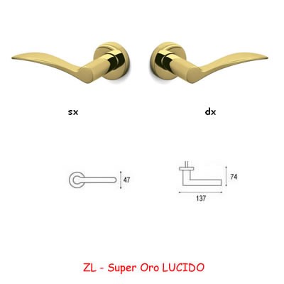 1/2 MANIGLIA AGATA SuperOro LUCIDO