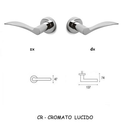 1/2 MANIGLIA AGATA CROMATO LUCIDO