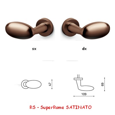 1/2 MANIGLIA BLINDO SuperRame SATINATO