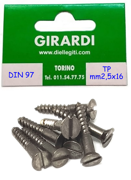 VITE A LEGNO IN FERRO T.PIATTA 2,5x16 DIN 97