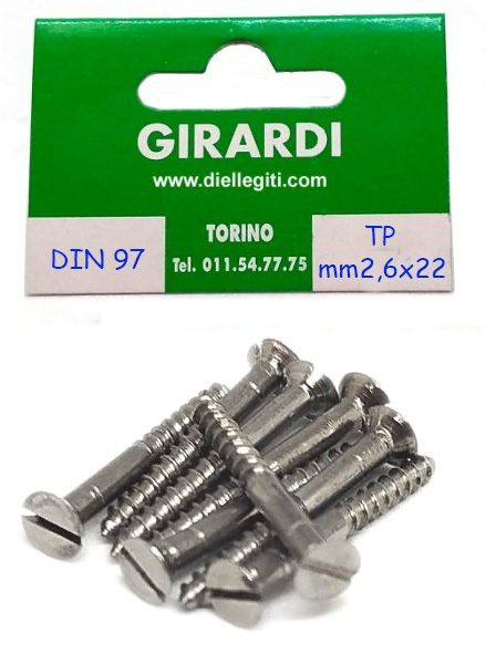 VITE A LEGNO IN FERRO T.PIATTA 2,6x22 DIN 97