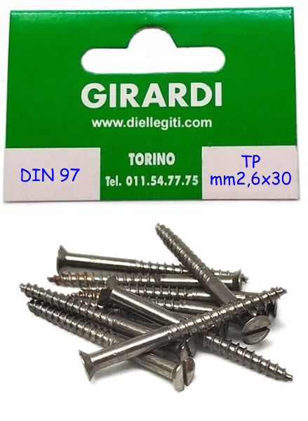VITE A LEGNO IN FERRO T.PIATTA 2,6x30 DIN 97