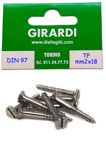 VITE A LEGNO IN FERRO T.PIATTA 2,0x18 DIN 97