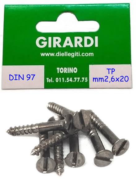 VITE A LEGNO IN FERRO T.PIATTA 2,6x20 DIN 97