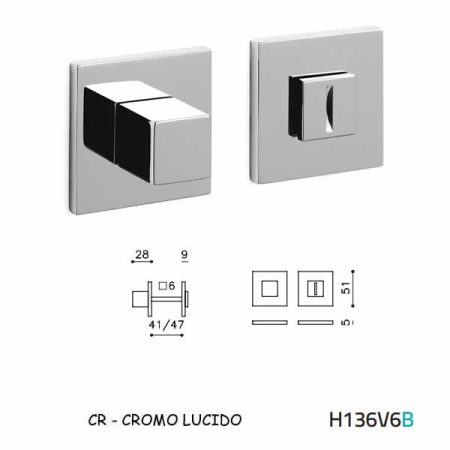 CHIAVISTELLO CUBO QB CROMO LUCIDO