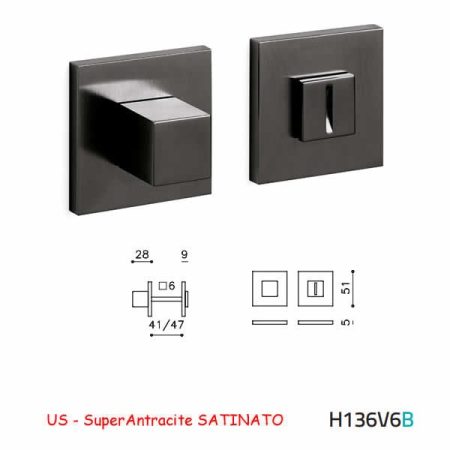 CHIAVISTELLO CUBO QB SuperAntracite SATINATO
