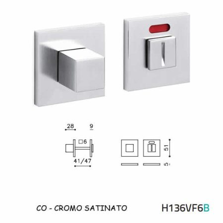 CHIAVISTELLO CUBO QB F CROMO SATINATO