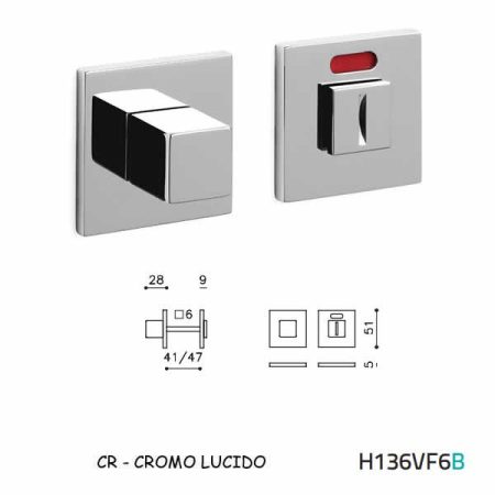 CHIAVISTELLO CUBO QB F CROMO LUCIDO