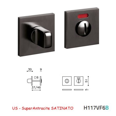 CHIAVISTELLO VERONA QB F SuperAntracite SATINATO
