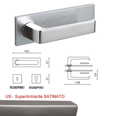 MANIGLIA MILANO Q PLACCA SuperAntracite SATINATO
