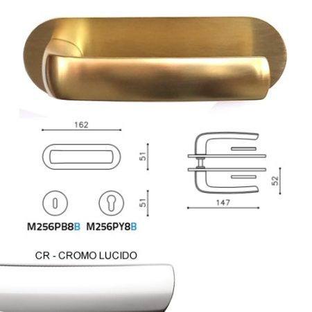 MANIGLIA DIVA PLACCA CROMO LUCIDO