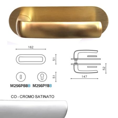 MANIGLIA DIVA PLACCA CROMO SATINATO