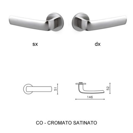 1/2 MANIGLIA DIVA CROMO SATINATO