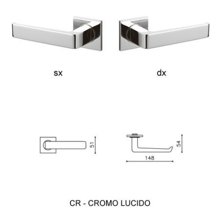 1/2 MANIGLIA MILANO Q CROMO LUCIDO